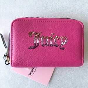 Juicy Couture Angel Breaking The Rules Medium Double Zip Around Pink Wal…